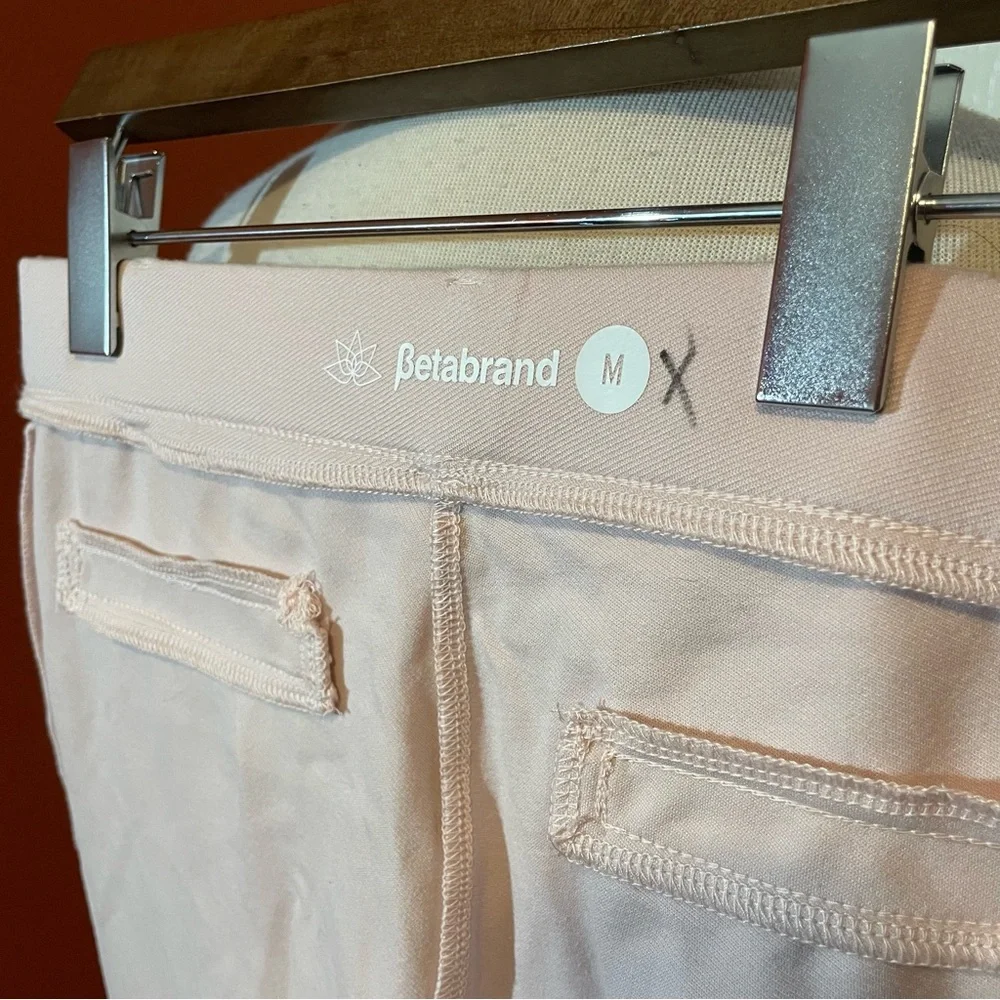 Betabrand Women’s Pale‎ Blush Pink Straight Leg Yoga Stretch Dress Fit Pants